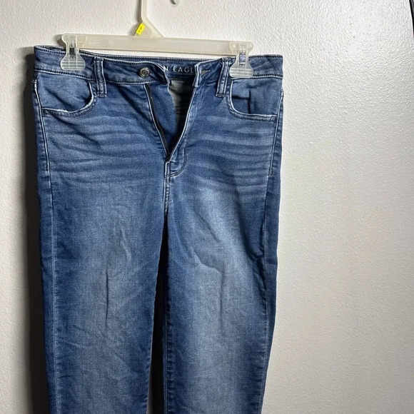 American Eagle Women Super Hi-rise Jegging Jeans Super Stretch Blue Size 6 R - Picture 2 of 13